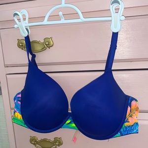 Royal Blue/Floral PINK bra